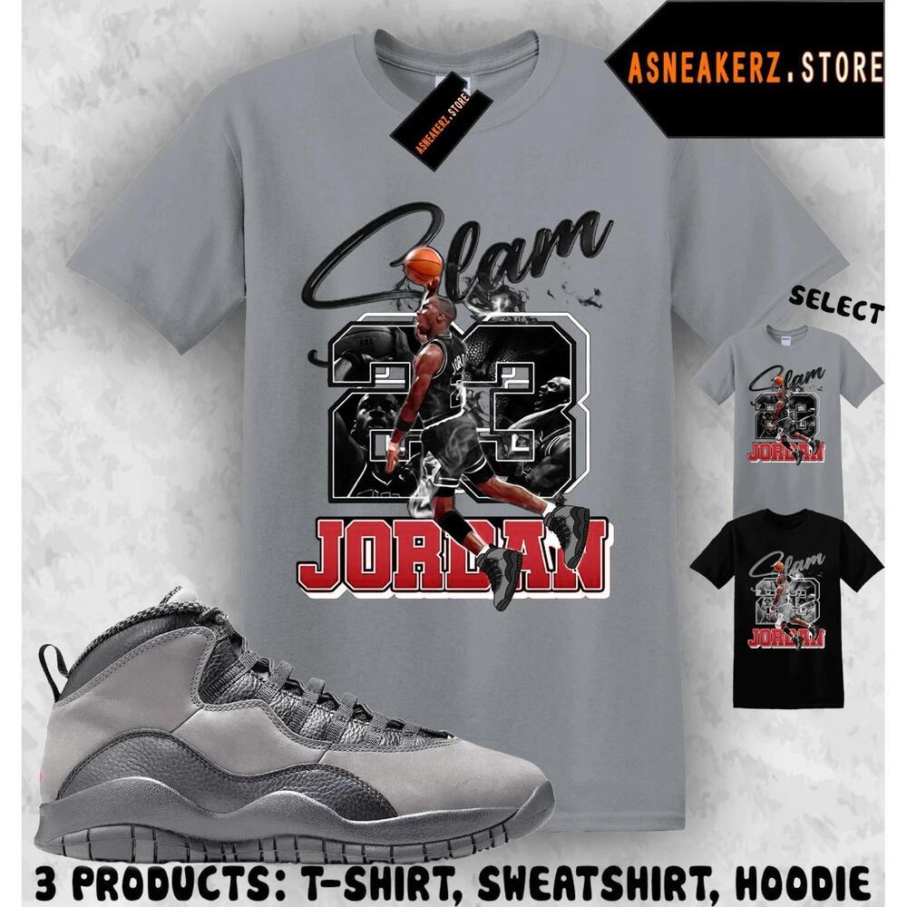 Shirt To Match Aj 10 Shadow Matching Tee Mj Icon 23 Slam T-Shirt